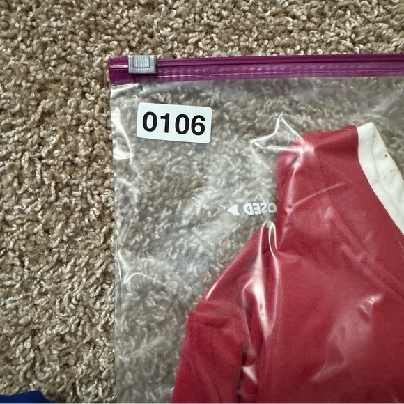 C & K Designs Women’s Red Button Up Embroidered Double Collar Sweater Medium - Picture 7 of 7